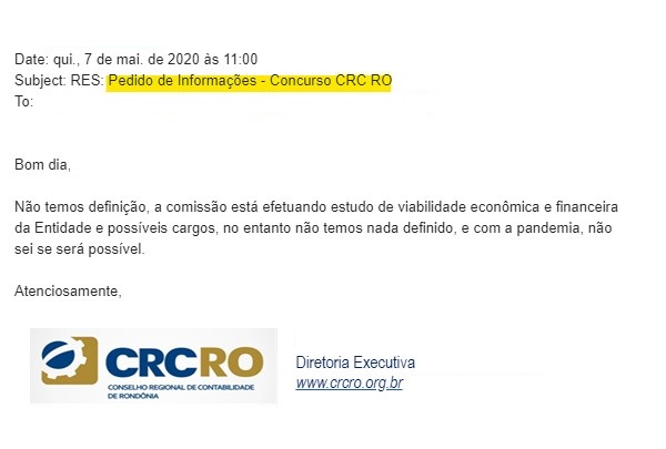 concurso crc ro - estudos pela comissao