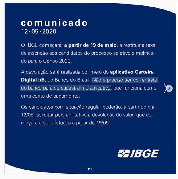 concurso ibge - comunicado sobre as taxas