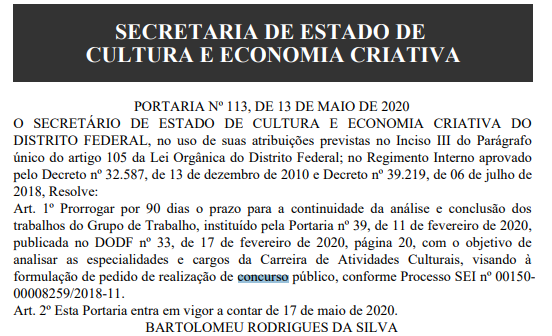 Concurso SECEC DF