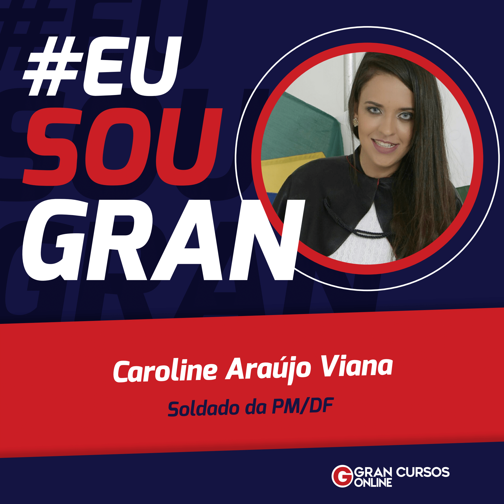 Caroline Araújo estudou por aproximadamente 5 meses e conquistou uma vaga no concurso PMDF