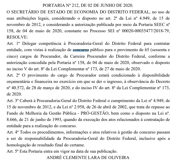 Concurso PGDF Procurador