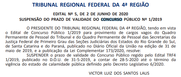 Edital n° 3 - Tribunal Regional Federal da 4ª Região
