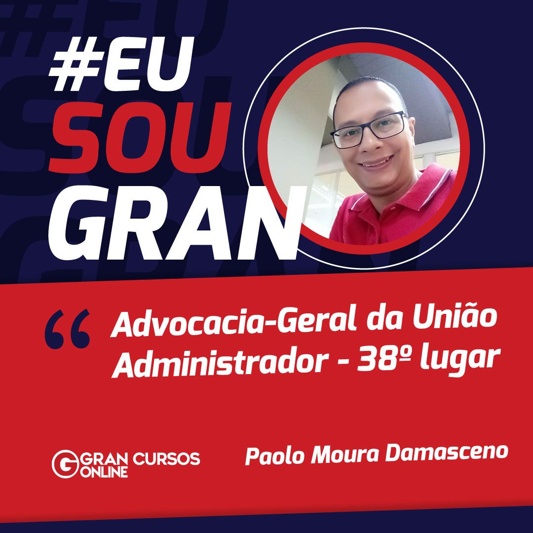 Com a ajuda da esposa, Paolo Damasceno passou na AGU como Administrador!