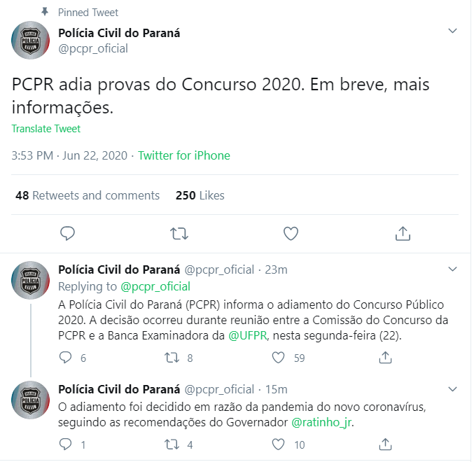 Concurso PC PR: Provas PCPR adiadas! 400 vagas para Polícia Civil!