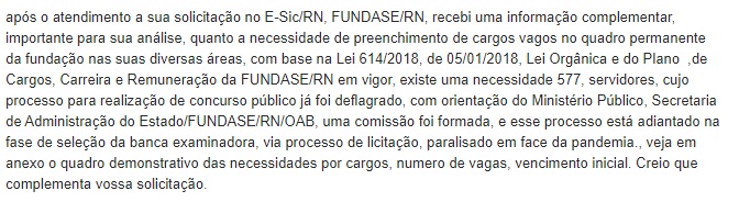 Concurso Fundase RN: Informações complementares