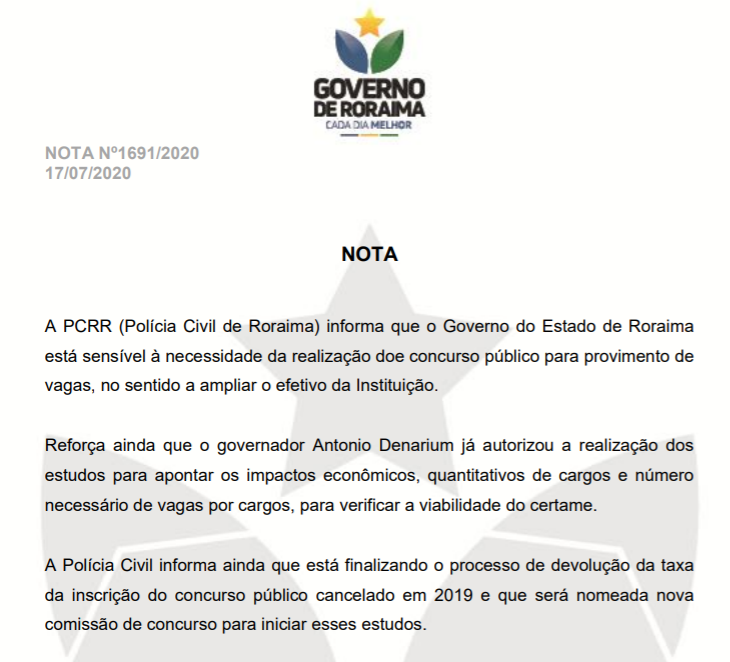 Concurso PC RR Delegado