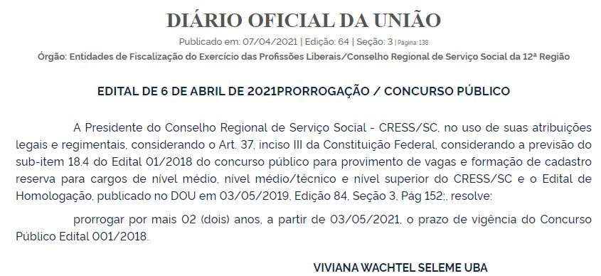 Concurso Cress PR tem prazo de validade retomado até julho