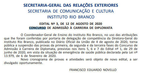 Concurso Diplomata 2020