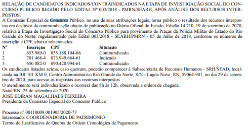 Concurso PM RN: publicação do Diário do Rio Grande do Norte!