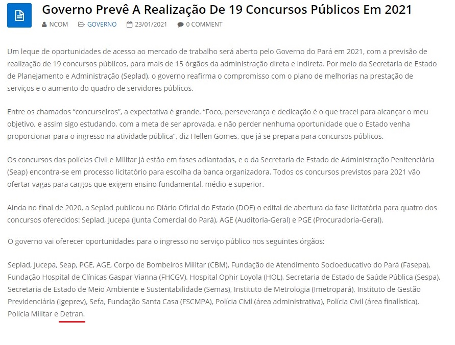 concurso detran pa tem novo edital previsto