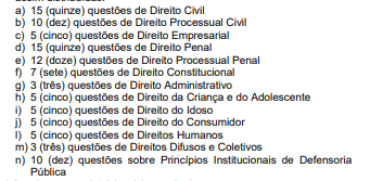 Concurso DPE PB Defensor: estrutura da prova objetiva