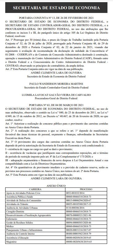 Concurso SEMA DF: autorizado!