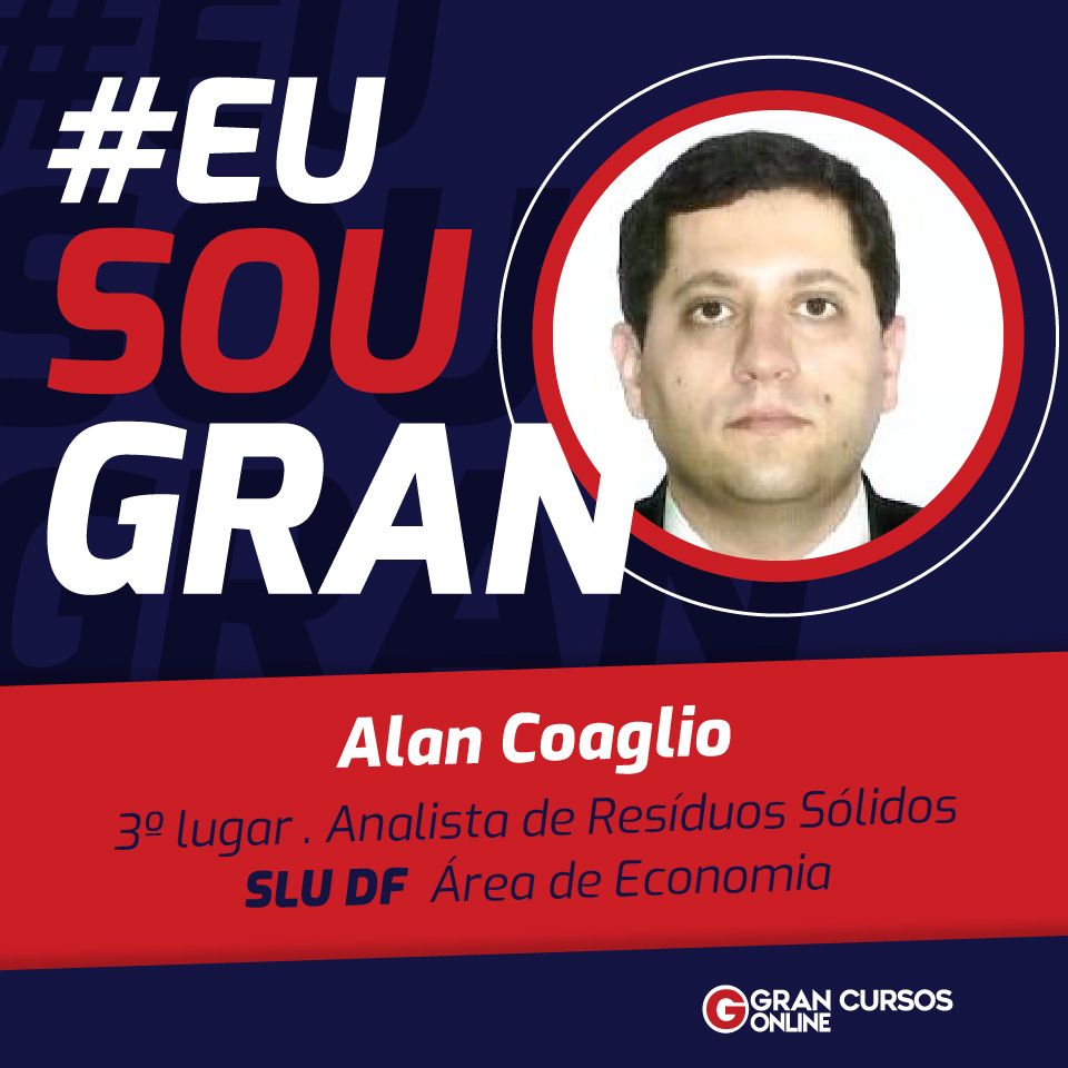 Alan Coaglio foi aprovado em 3º lugar no concurso SLU DF