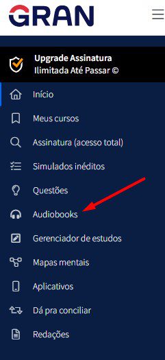 Como acessar o Gran Audiobooks (desktop/navegador)