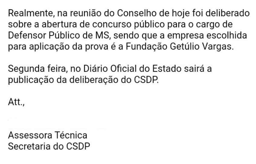 Concurso DPE MS