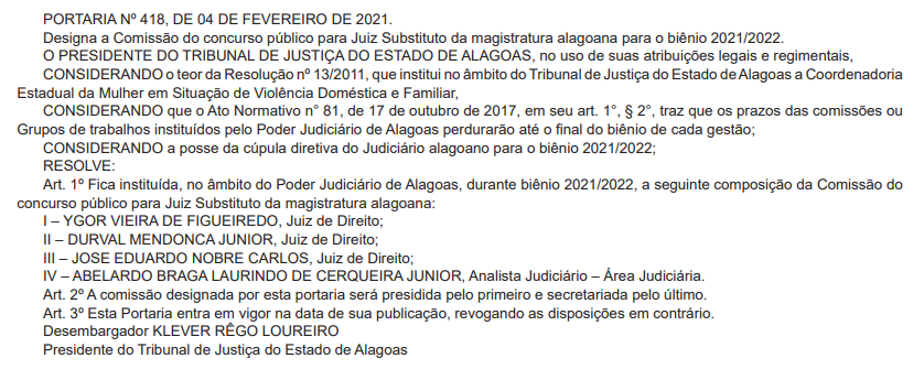 Concurso TJ AL Juiz