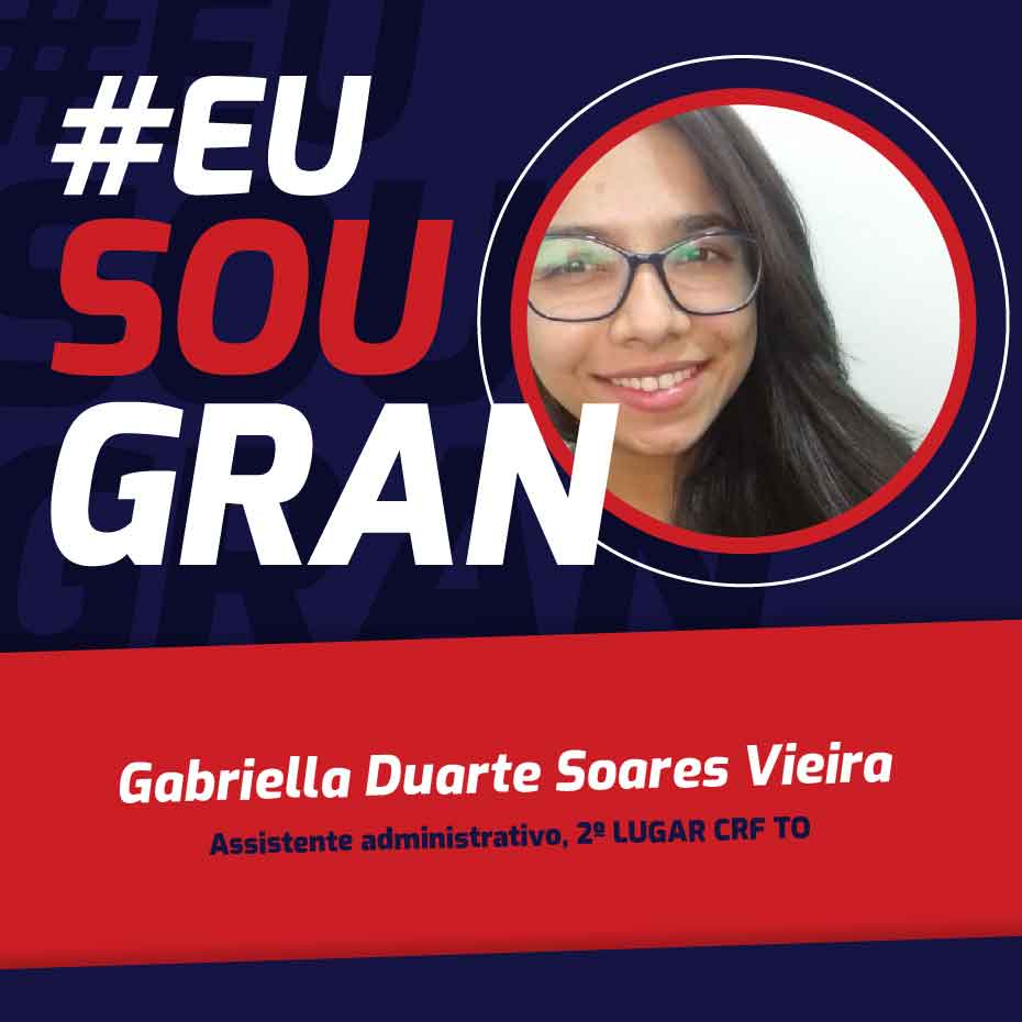 Gabriella Duarte, aprovada no 2º lugar no Concurso CRF TO