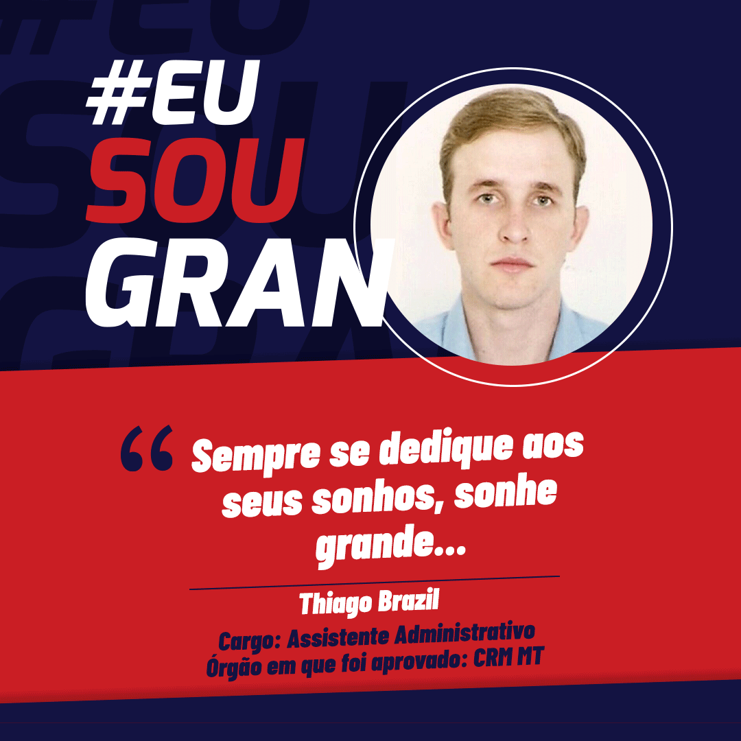 Conheça Tiago Brazil, aprovado no concurso CRM MT!