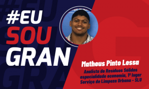 Matheus Lessa conquistou a aprovação em 1º lugar no concurso SLU. Inspire-se!