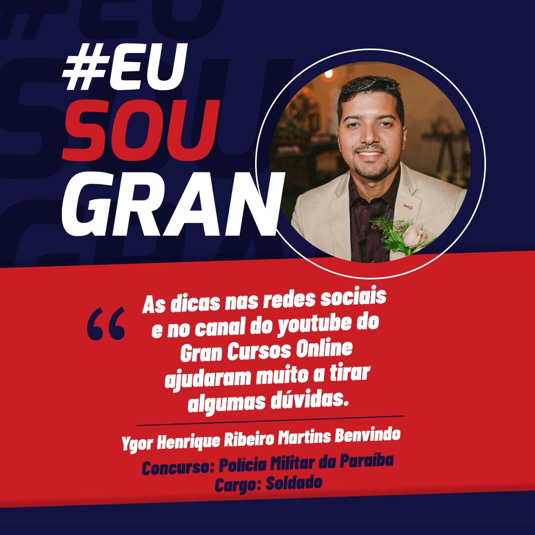 Concurso PM PB: Ygor Henrique foi aprovado para o cargo de Soldado