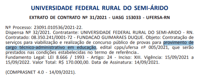 Concurso UFERSA RN