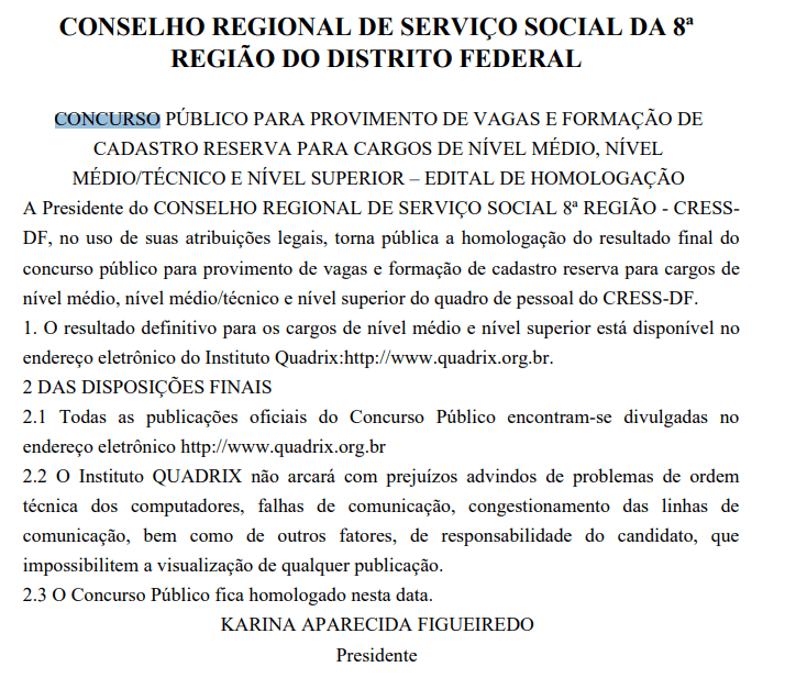 Concurso CRESS RJ: extrato de edital publicado; confira!