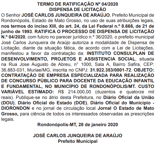 Concurso Prefeitura de Rondonópolis MT: Edital em breve? VEJA!