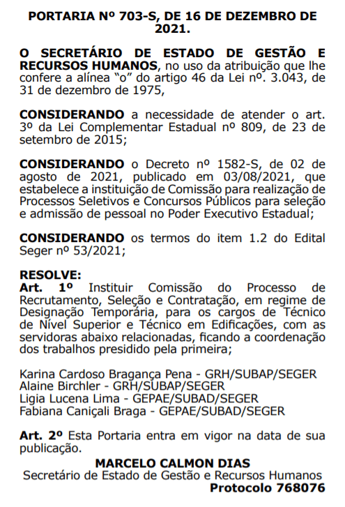 Concurso Seger ES