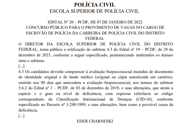 Concurso PCDF Escrivão