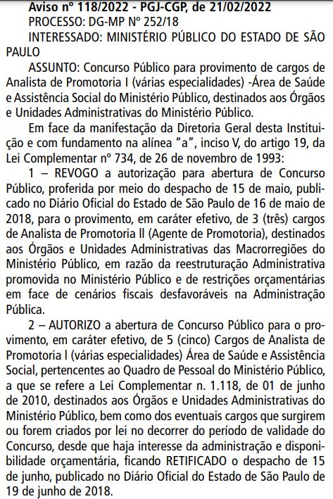 MP/SP – Ministério Público do Estado de São Paulo – Analista de Promotoria  I – Contador – Gran Cursos 2023.2 Gran Cursos 2023