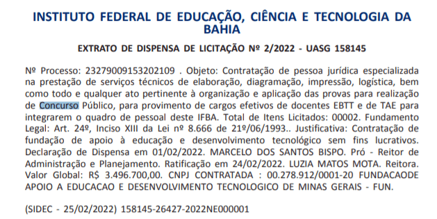 IFBA realiza concurso público - Diário do Sudoeste da Bahia