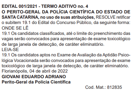 Concurso Polícia Científica SC: resultado é homologado!