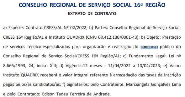 Concurso CRESS RJ tem extrato de edital publicado. CONFIRA!