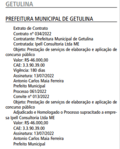 Concurso Getulina SP