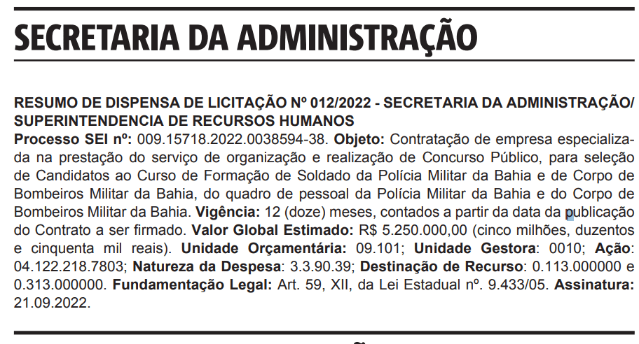 Concurso da Polícia Militar da Bahia PM BA Edital Publicado 124320