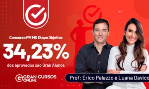 Resultado PM MS: 34,23% dos aprovados estudaram com o Gran
