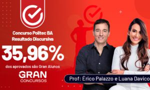 Concurso Politec BA: 35,96% dos aprovados são do Gran!