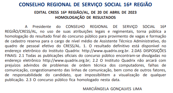 Publicado Edital Concurso CRESS / RJ - 2022: Ag. Administrativo, Ag. Fiscal  e Aux. Serviços Gerais 