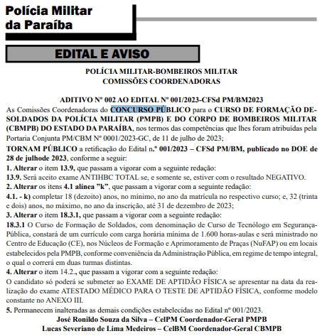 POLÍCIA MILITAR E BOMBEIRO PB 2023  AULA 01 (PÓS EDITAL) - RACIOCÍNIO  LÓGICO 