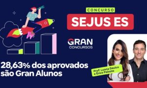 Resultado Sejus ES: 28,63% dos aprovados são Gran Alunos!