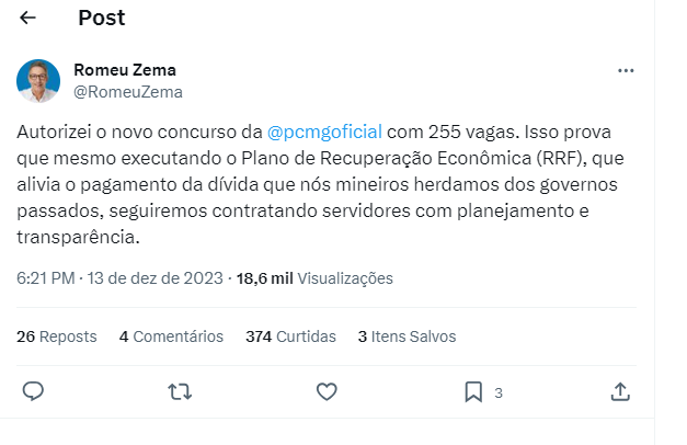 CONCURSO PCMG - INVESTIGADOR / ESCRIVÃO