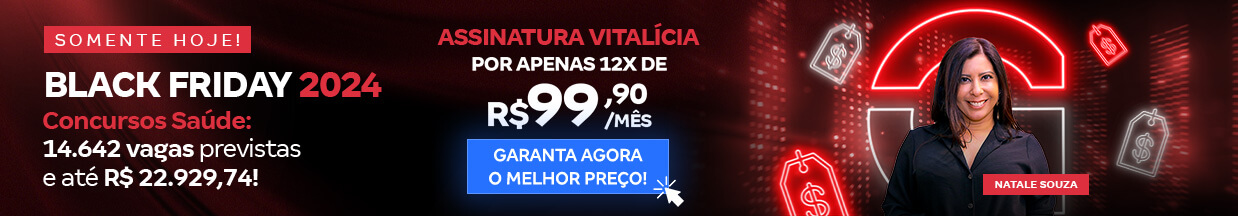 [Preparatórios] Concursos Saúde: Black Friday 2024 (R$ 99,90) – Cabeçalho