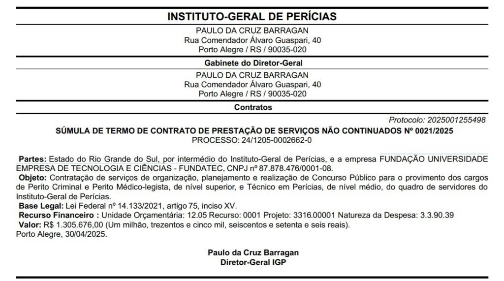 Concurso IGP RS: Banca definida