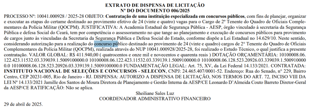 Concurso PM CE Oficial: banca definida