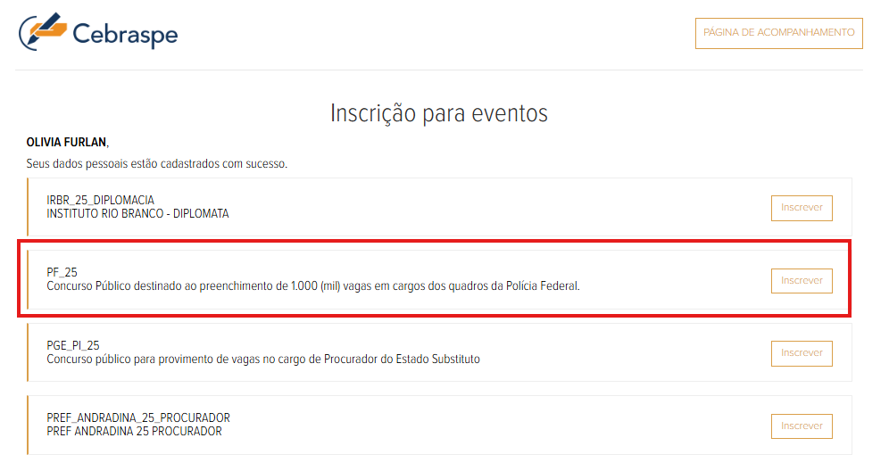 Inscrição no Concurso Polícia Federal: Passo 7