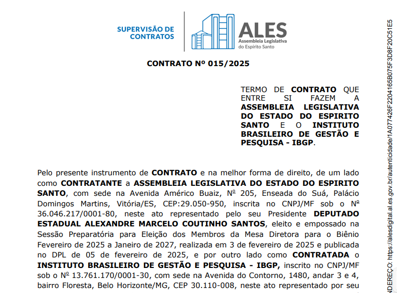 Concurso ALES: Banca IBGP contratada.