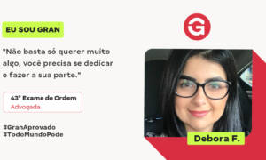 Com muito empenho e dedicação, Debora F. foi aprovada na OAB!