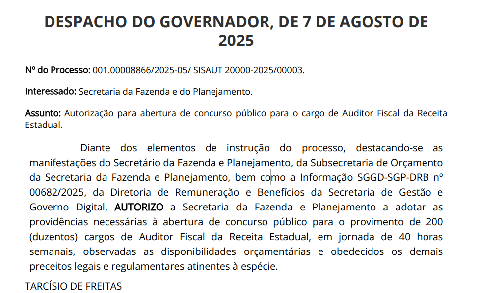 Autorizado Concurso Sefaz SP