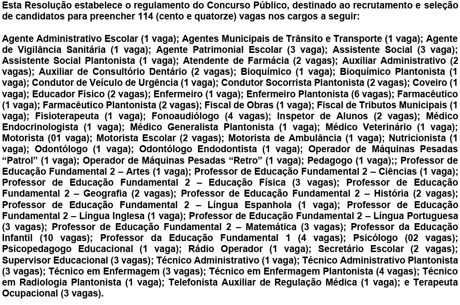 Concurso Monteiro PB: Vagas