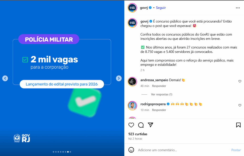 Concurso PMERJ: Governo confirma edital